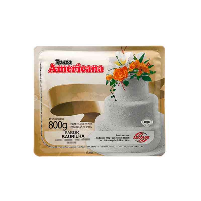 Imagem de Pasta Americana Branca Sabor Baunilha 800g - ARCOLOR